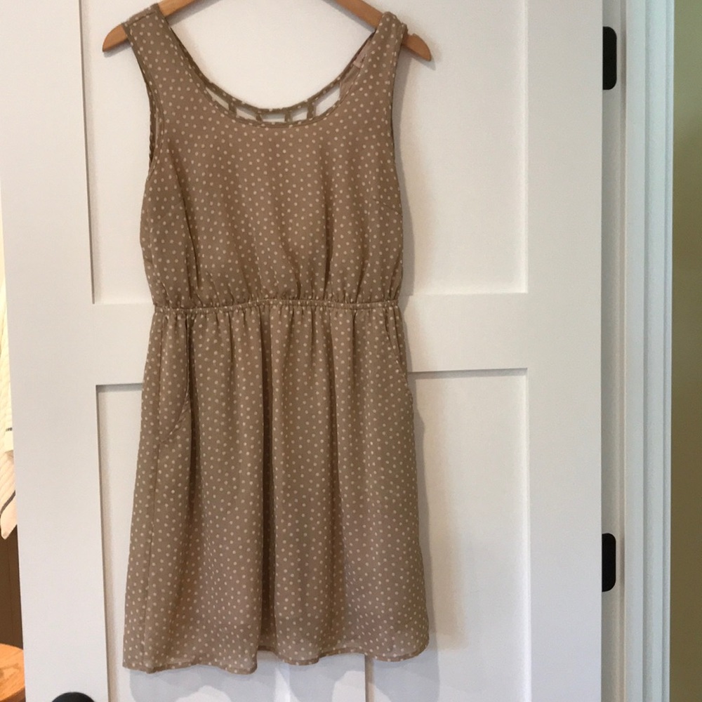 Polka dotted dress with tank top straps